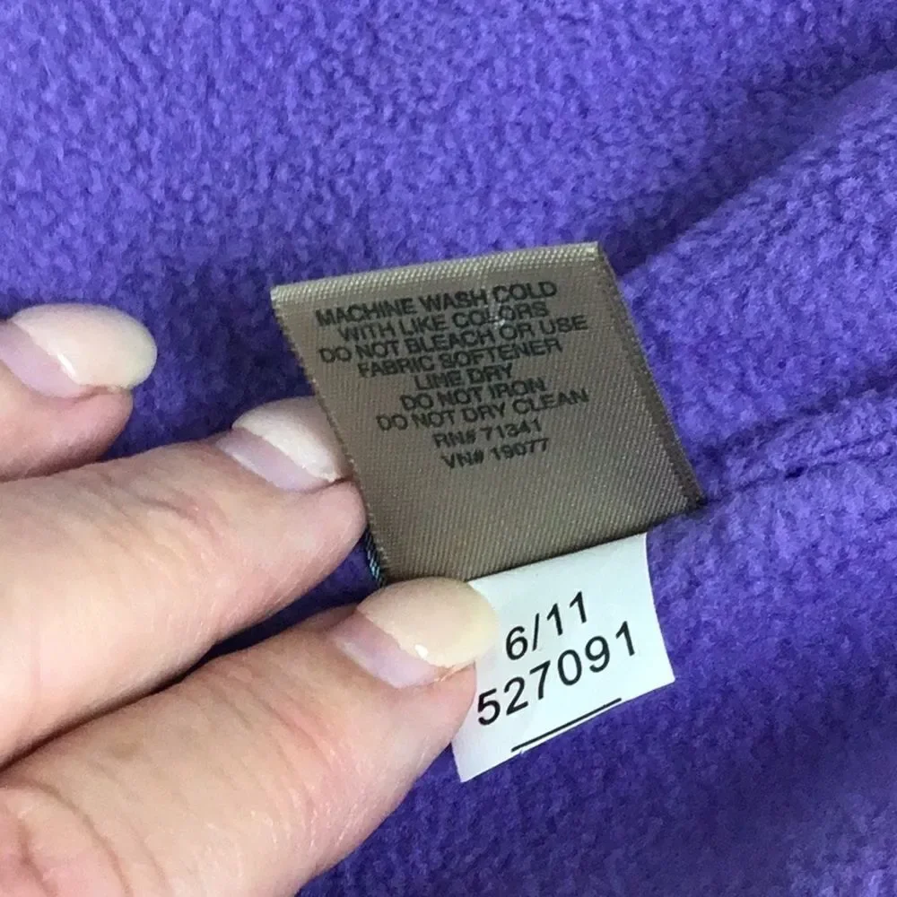 L.L. Bean Purple Snowflake Fleece Lined Girl’s Beanie Hat